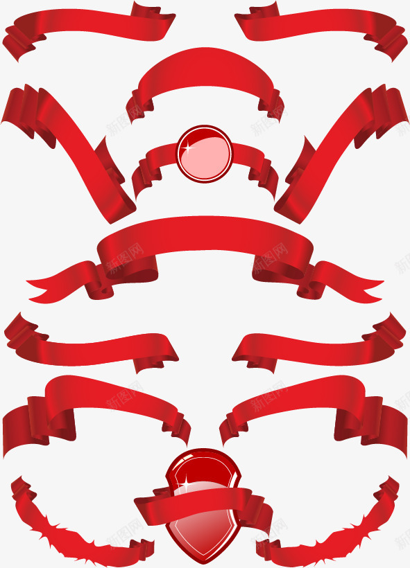 红色丝带png免抠素材_新图网 https://ixintu.com 彩带 红丝带飘带礼带 红色 飘逸
