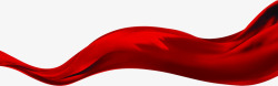 中秋节手绘红色丝带素材