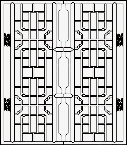 古代雕花窗户png免抠素材_新图网 https://ixintu.com 中国风 古代雕花窗户 古典 木窗 窗户 红木