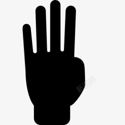 手指计数计数到四手的手指图标高清图片