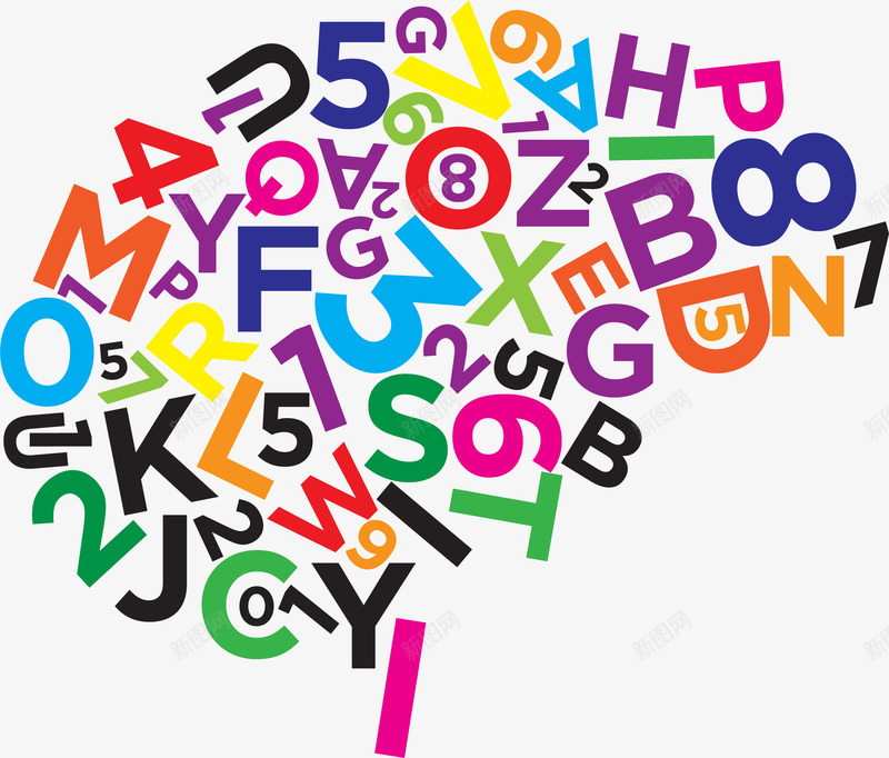 彩色字母组合图案矢量图ai免抠素材_新图网 https://ixintu.com 字母 彩色 彩色字母创意组合 彩色字母组合图案设计 数字 文字组合形状 矢量图