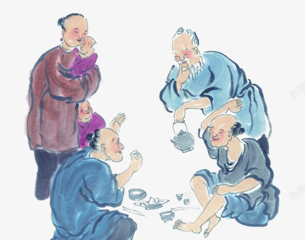 写意人物画png免抠素材_新图网 https://ixintu.com 传统人物画 古代人物画 国画 国画人物肖像