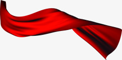 手绘红色漂浮丝带装饰素材