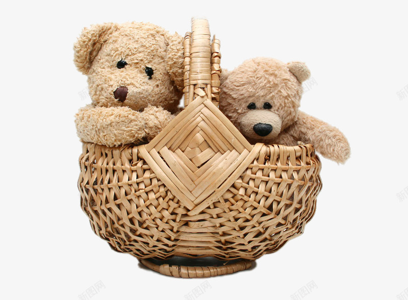 竹篮里的小熊png免抠素材_新图网 https://ixintu.com 创意 布娃娃 玩具 装饰素材 高清免费png素材