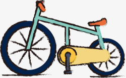蜡笔画自行车素材