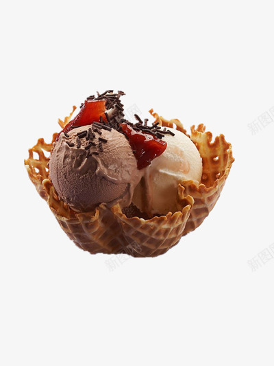 冰淇淋png免抠素材_新图网 https://ixintu.com 夏季必备 巧克力味 脆筒