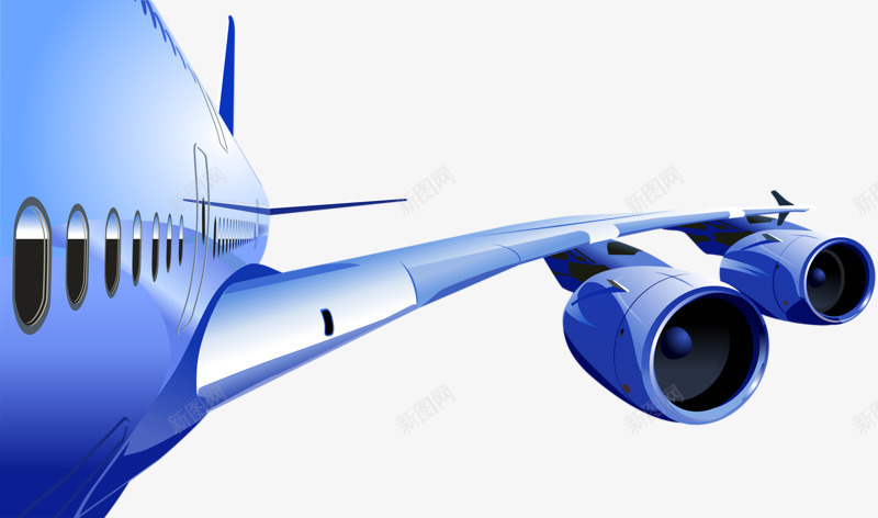 飞机机翼png免抠素材_新图网 https://ixintu.com 窗户 蓝色 飞机 飞翼