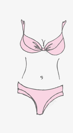 粉色泳衣手绘粉色内衣比基尼高清图片