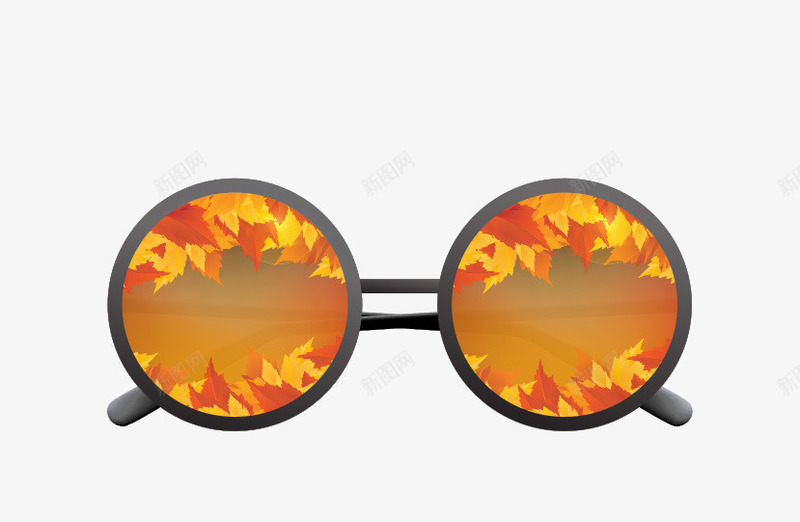 眼镜中的枫叶png免抠素材_新图网 https://ixintu.com 手绘眼镜 枫叶 眼镜 眼镜中的枫叶