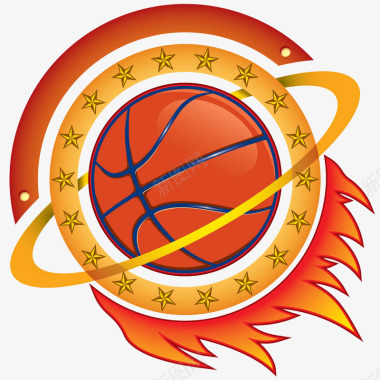 炫酷体育火焰篮球图标图标