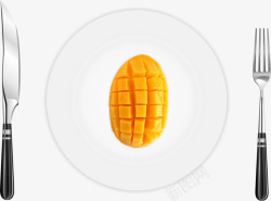芒果餐具组合矢量图素材