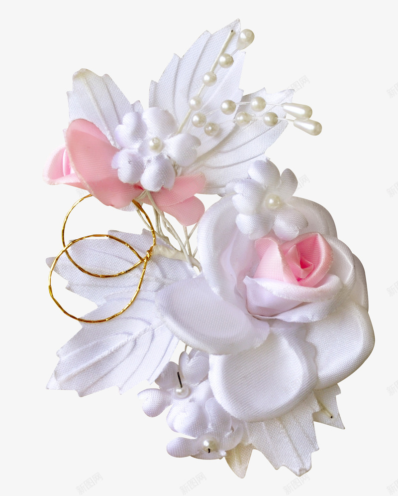 玩具花朵装饰png免抠素材_新图网 https://ixintu.com 免费png 梳妆台摆件 白色 粉色 花朵 装饰品 装饰图案