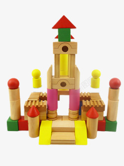 儿童玩具积木城堡素材