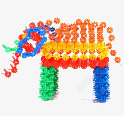 大象玩具雪花片小象高清图片