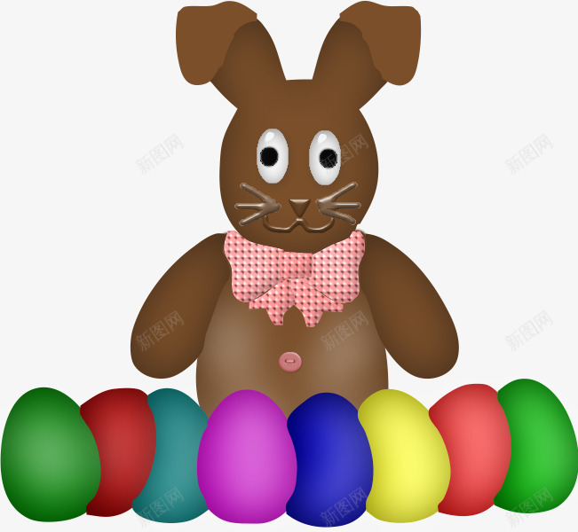 数彩蛋的兔子png免抠素材_新图网 https://ixintu.com 兔子 动物 可爱 彩蛋 手绘 棕色
