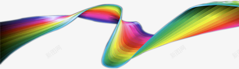 彩虹色的动感有曲线的丝带png免抠素材_新图网 https://ixintu.com 丝带 动感 彩虹 曲线