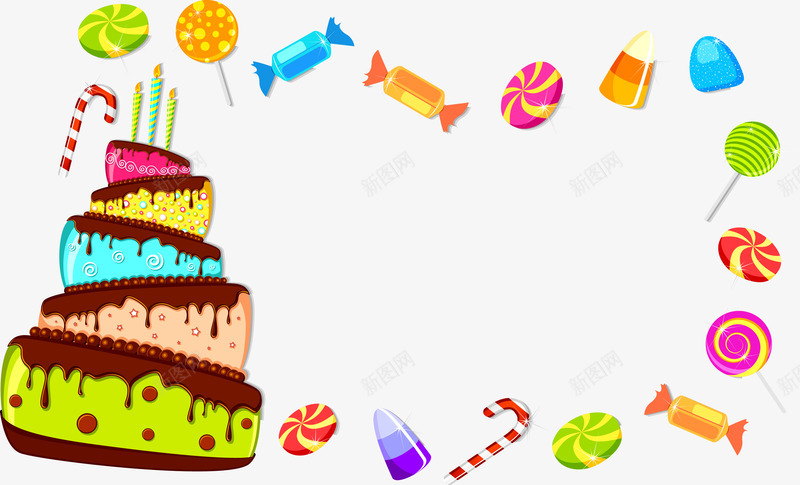 生日庆典png免抠素材_新图网 https://ixintu.com 乐趣 卡通蛋糕 多彩 庆典 庆祝 快乐 欢乐 甜 甜点 生日 生日祝福 糖果 节日 蛋糕 蜡烛 食品