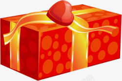 红色热情爱心丝带礼盒素材