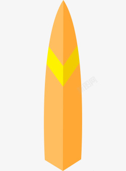 冲浪板PNG图手绘橘色冲浪板图高清图片
