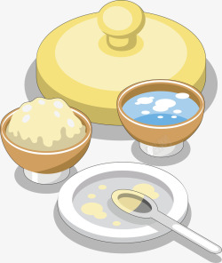 煲汤组合创意煲汤组合中国传统煲汤美食矢矢量图图标高清图片