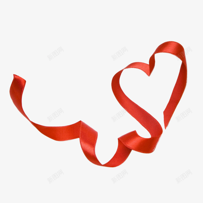心型红色丝带png免抠素材_新图网 https://ixintu.com png 丝带 心型 红色 红色丝带