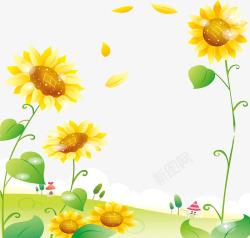手绘夏季黄色向日葵装饰素材