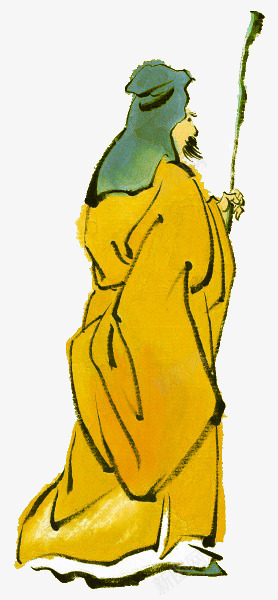古代诗人png免抠素材_新图网 https://ixintu.com 中国古代衣服 古代 大袍子 帽子 绿色 衣服 黄色