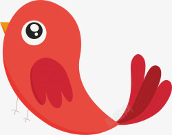 红色的小鸟矢量图素材