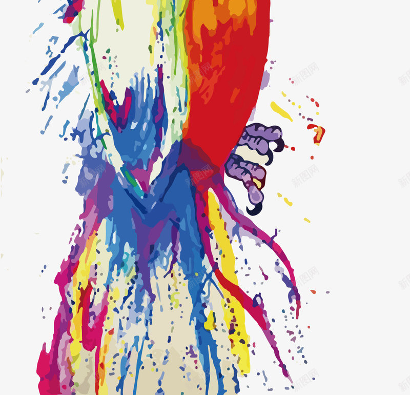 彩色绘画鹦鹉png免抠素材_新图网 https://ixintu.com 彩色鹦鹉 水彩绘 画画手势 绘画 背景装饰