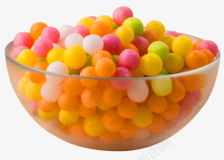 七彩糖果一碗装的满满的彩豆高清图片