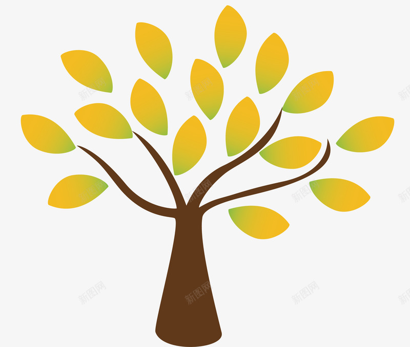 秋天的树矢量图ai免抠素材_新图网 https://ixintu.com 卡通树木 可爱树 绿树 矢量图