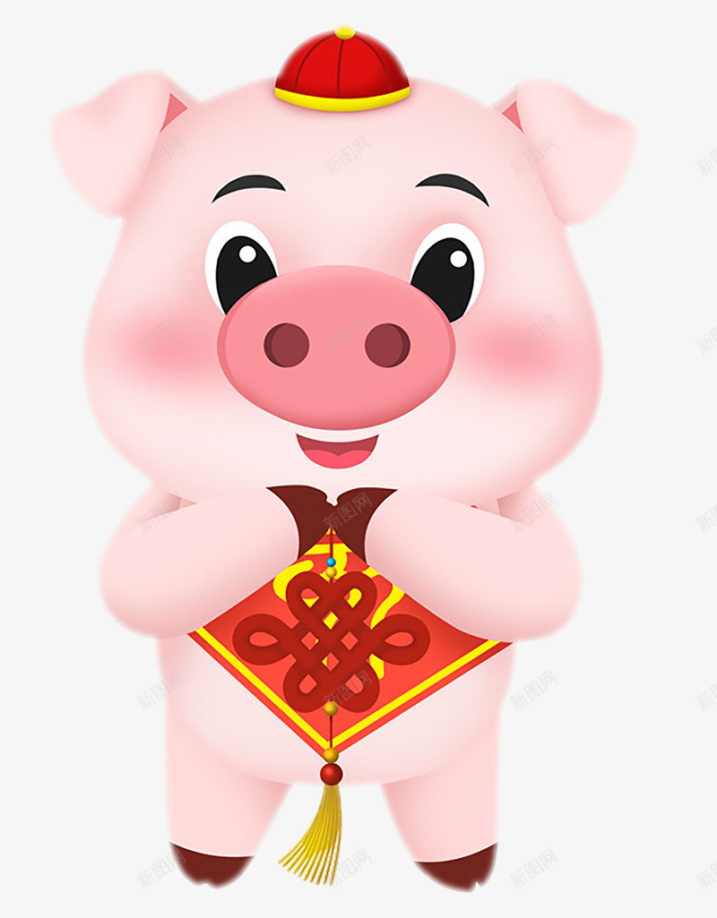新年福猪给您拜年了卡通图png免抠素材_新图网 https://ixintu.com 卡通免抠图 拜年猪 新年 福猪 福猪给您拜年了