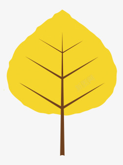 扁平化黄色树叶矢量图素材