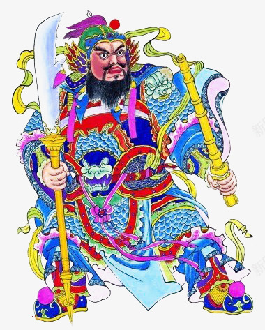 威武的门神png免抠素材_新图网 https://ixintu.com 中国传统门神 人物 古代 图案 年画 怒目门神