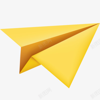 黄色折纸飞机png免抠素材_新图网 https://ixintu.com 飞机 黄色
