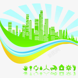 市环保环保清新城市剪影高清图片