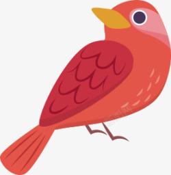 红色卡通小鸟手绘素材
