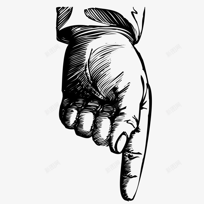 手绘手指图标png_新图网 https://ixintu.com 手势 手指 手绘画 矢量装饰 装饰
