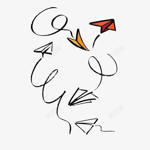 飞扬的纸飞机手绘png免抠素材_新图网 https://ixintu.com 卡通 手绘 画画 纸飞机 纸飞机手绘 绘画 飞扬 飞机 飞行