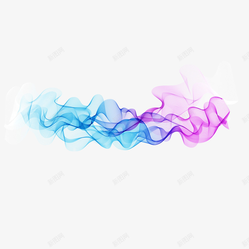 蓝紫色曲线png免抠素材_新图网 https://ixintu.com 几何 曲线 色拼 蓝紫色