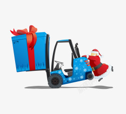 圣诞老人推车礼物组合素材