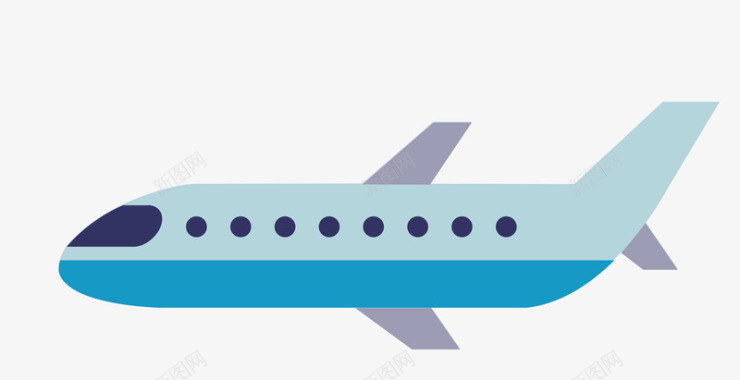 交通工具飞机飞行扁平化图标图标
