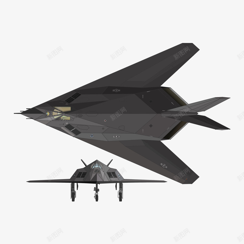 隐形飞机png免抠素材_新图网 https://ixintu.com F117A 战斗机 美国空军夜鹰隐形战斗 隐形飞机