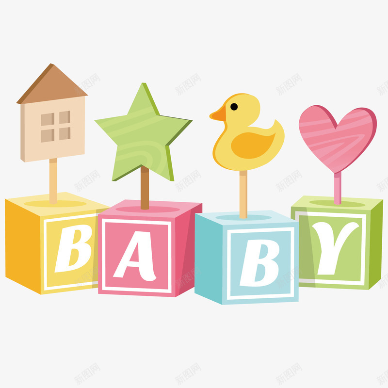 婴儿玩具png免抠素材_新图网 https://ixintu.com baby 卡通 婴儿 扁平 玩具