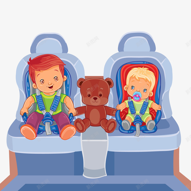 安全座椅png免抠素材_新图网 https://ixintu.com PNG免抠图下载 儿童 宝宝 椅子 玩具 玩具熊