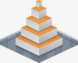 橘色立方体分层结构矢量图素材
