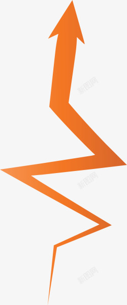 橘色箭头橘色曲线向上箭头矢量图高清图片