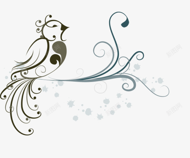 卡通小鸟装饰图案png免抠素材_新图网 https://ixintu.com 卡通小鸟 小鸟 线条小鸟 边框装饰