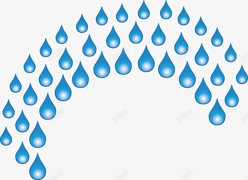 蓝色雨点png免抠素材_新图网 https://ixintu.com 手绘 水 水滴 装饰 雨点
