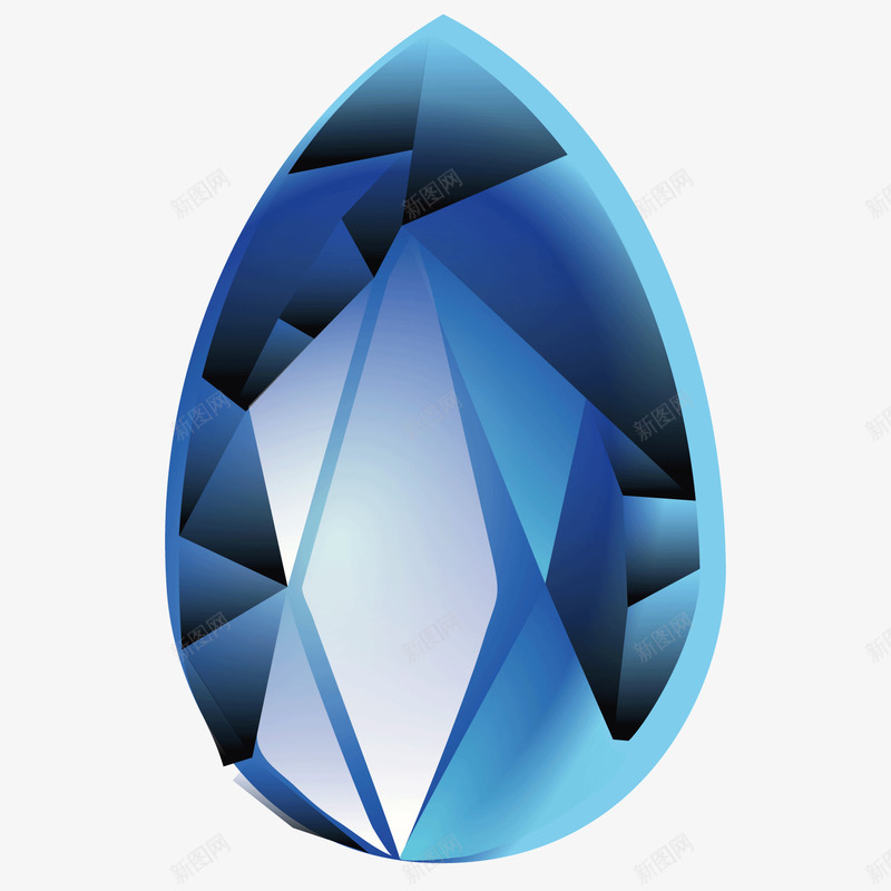 蓝色质感水滴钻石png免抠素材_新图网 https://ixintu.com 水滴 蓝色 蓝色矢量 质感 钻石
